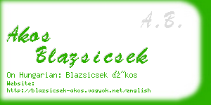 akos blazsicsek business card